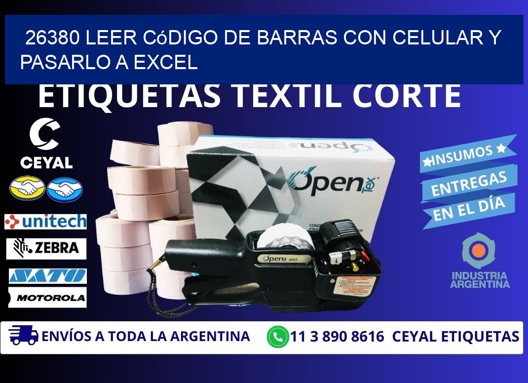 26380 Leer código de barras con celular y pasarlo a Excel