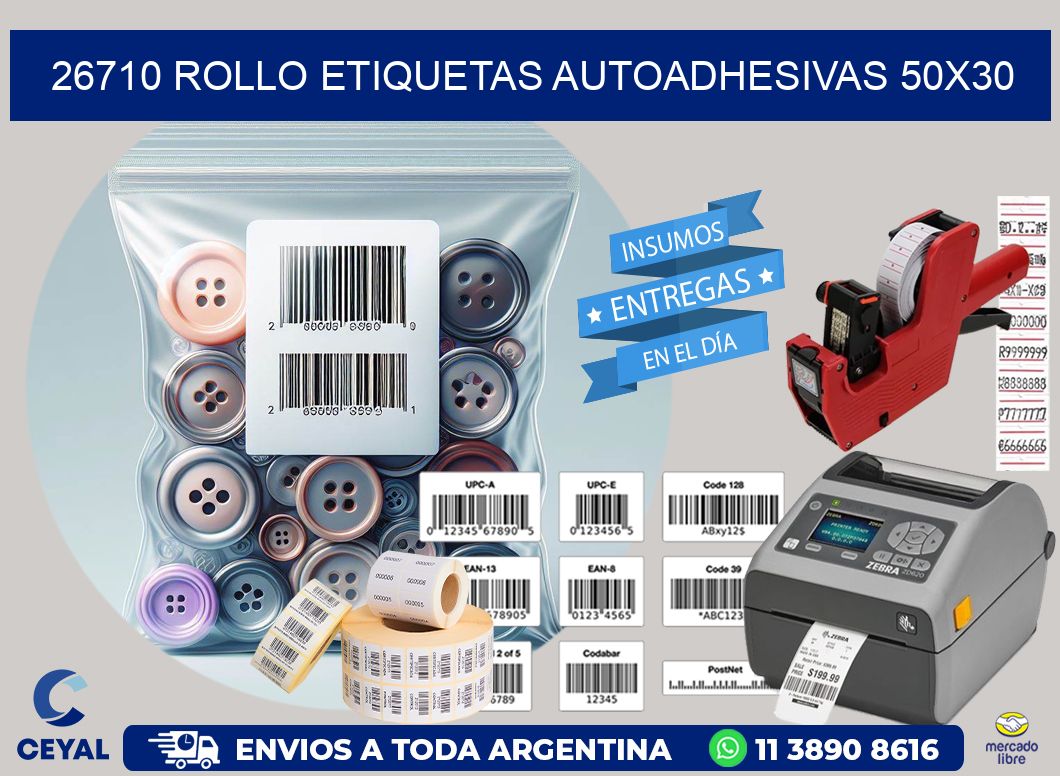 26710 Rollo Etiquetas autoadhesivas 50x30