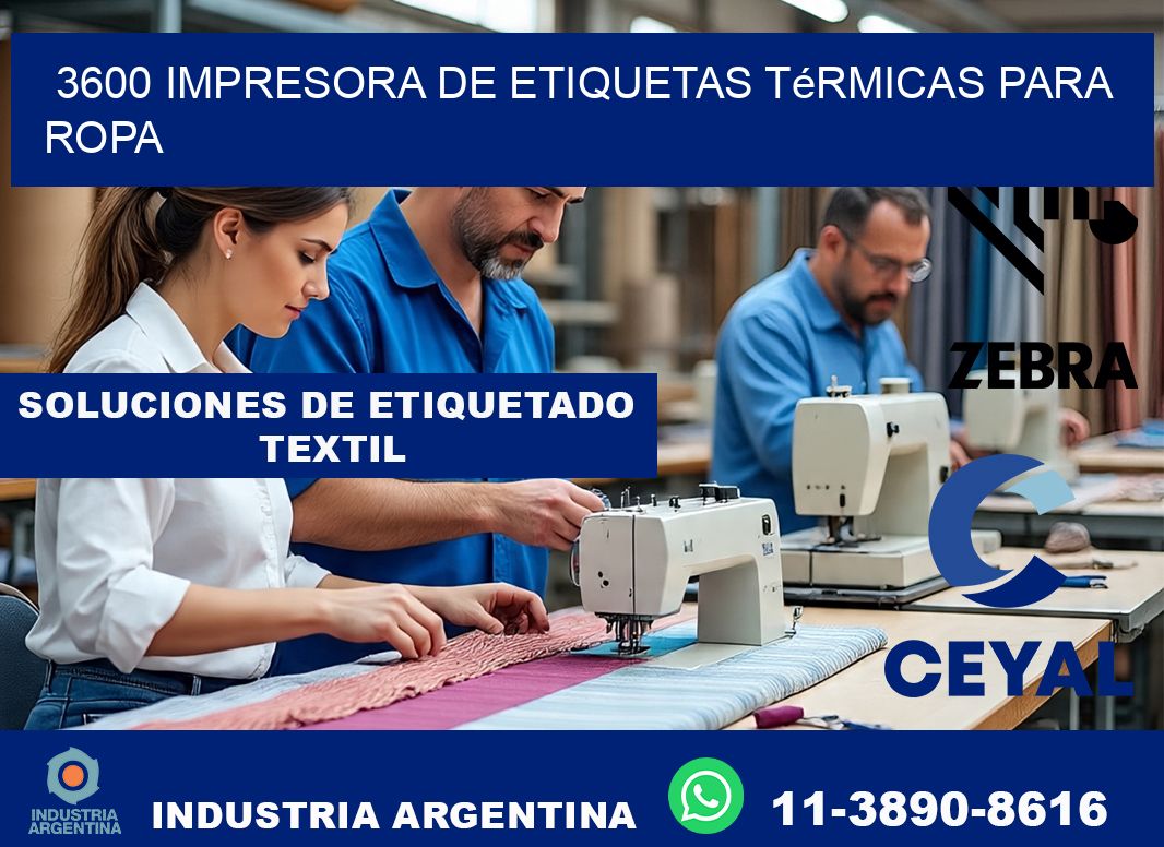 3600 impresora de etiquetas térmicas para ropa