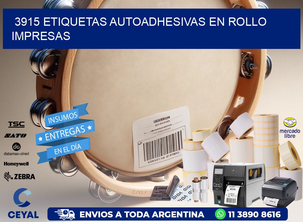 3915 Etiquetas autoadhesivas en rollo impresas