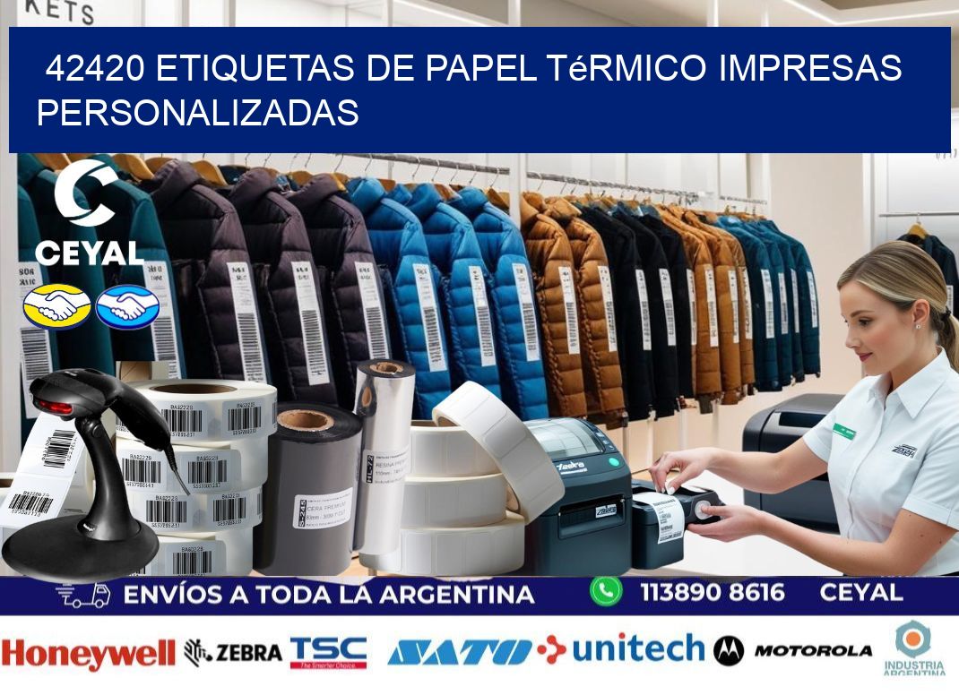 42420 Etiquetas de papel térmico impresas personalizadas