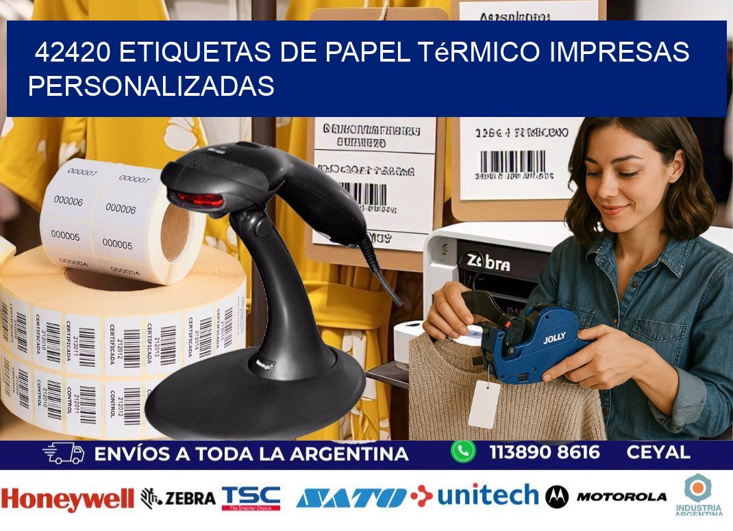 42420 Etiquetas de papel térmico impresas personalizadas