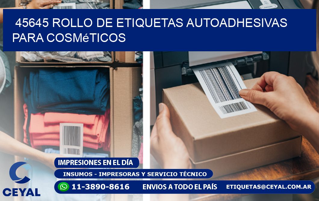 45645 rollo de etiquetas autoadhesivas para cosméticos