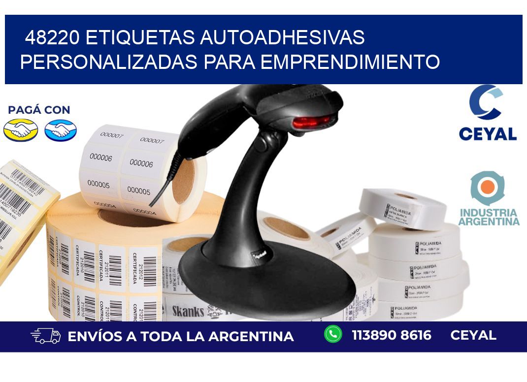 48220 etiquetas autoadhesivas personalizadas para emprendimiento