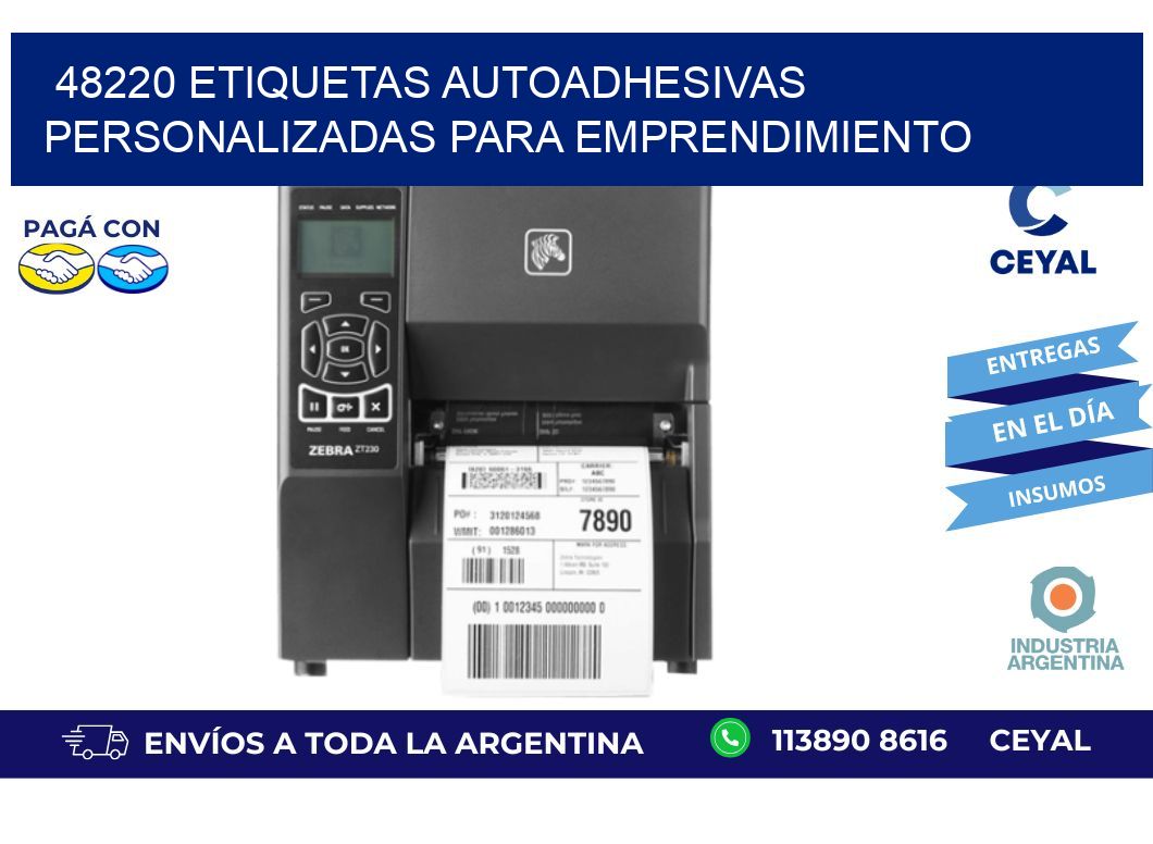 48220 etiquetas autoadhesivas personalizadas para emprendimiento