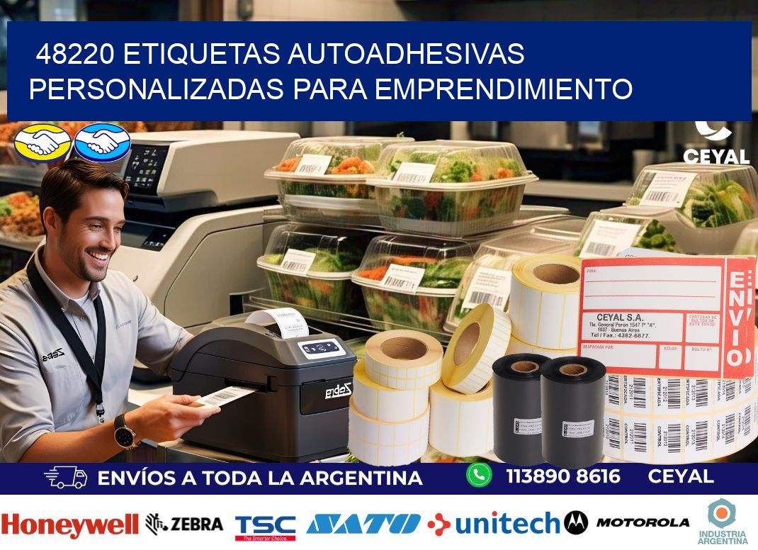 48220 etiquetas autoadhesivas personalizadas para emprendimiento