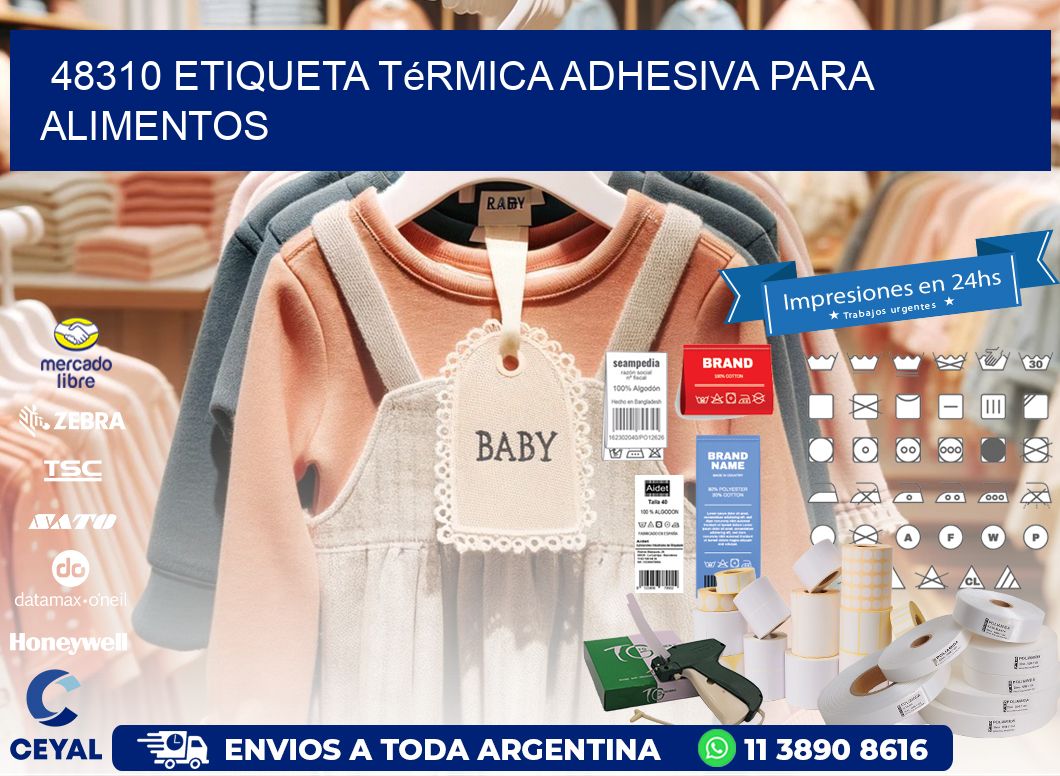 48310 Etiqueta térmica adhesiva para Alimentos