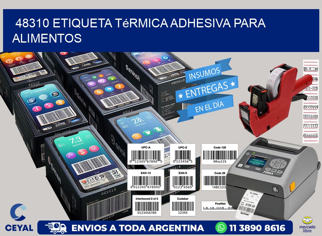 48310 Etiqueta térmica adhesiva para Alimentos