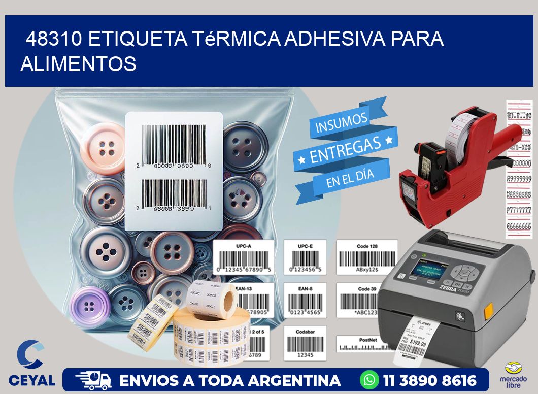 48310 Etiqueta térmica adhesiva para Alimentos