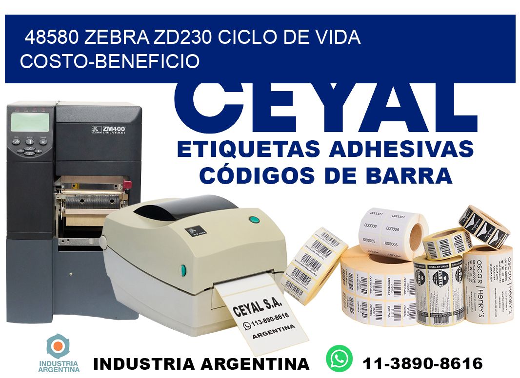 48580 Zebra ZD230 ciclo de vida costo-beneficio