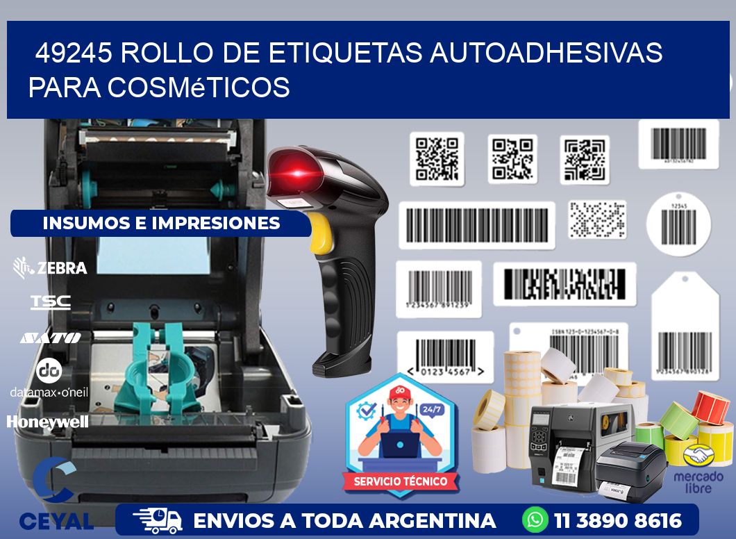 49245 rollo de etiquetas autoadhesivas para cosméticos