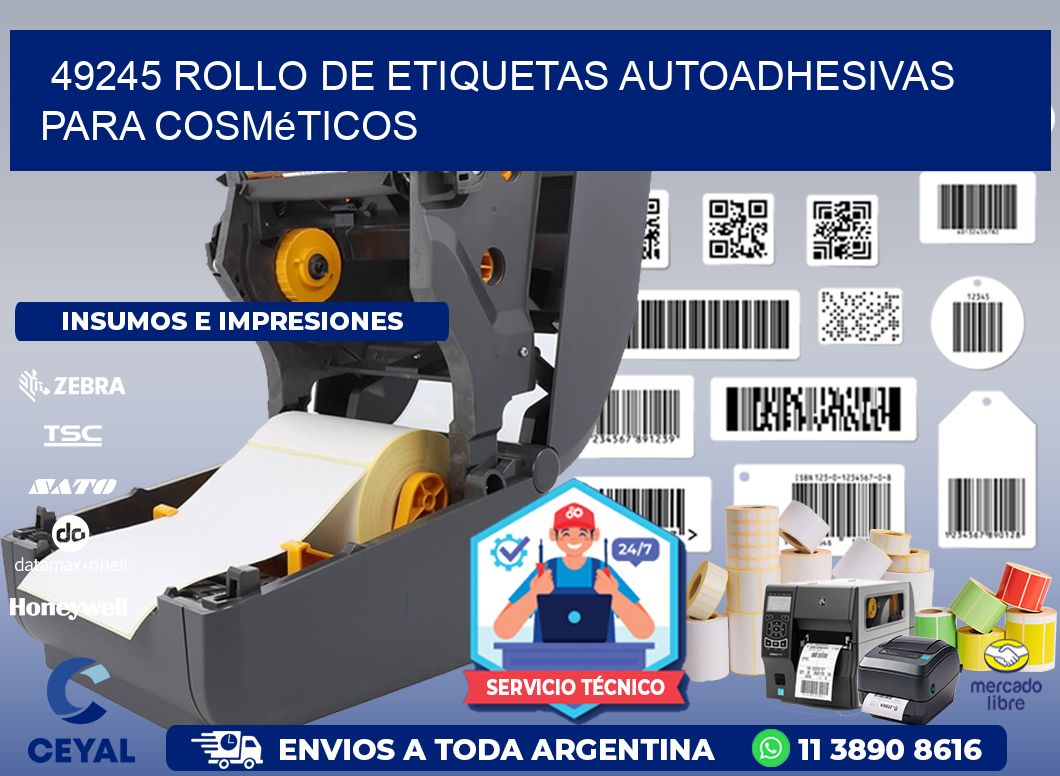 49245 rollo de etiquetas autoadhesivas para cosméticos