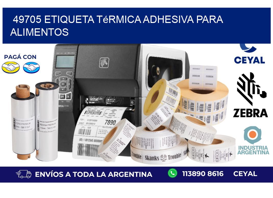 49705 Etiqueta térmica adhesiva para Alimentos
