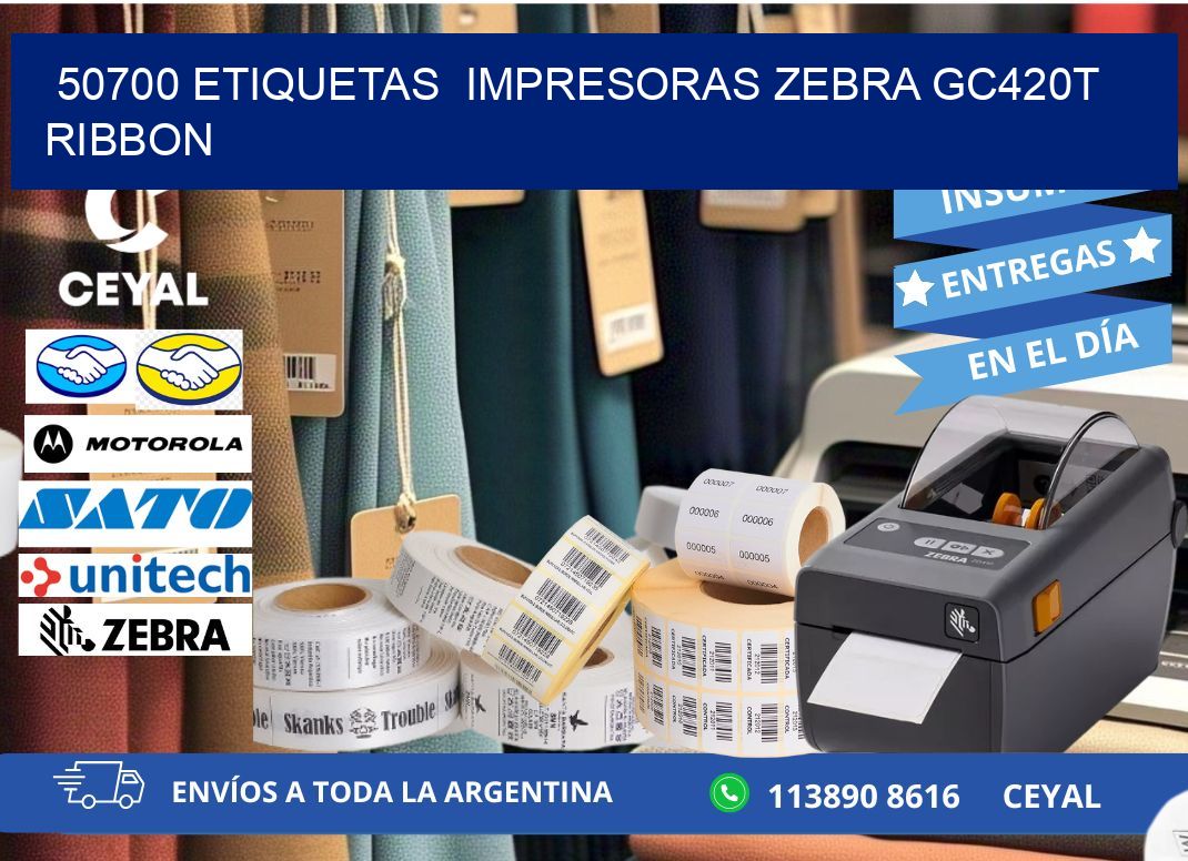 50700 etiquetas  impresoras zebra gc420t ribbon