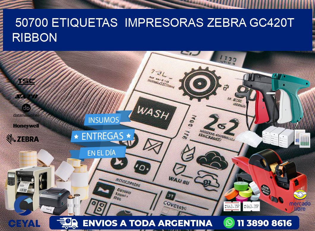 50700 etiquetas  impresoras zebra gc420t ribbon