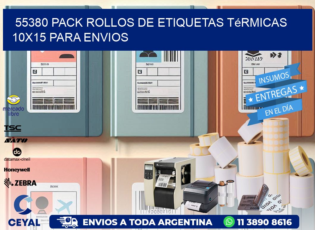55380 pack rollos de etiquetas térmicas 10x15 para Envios