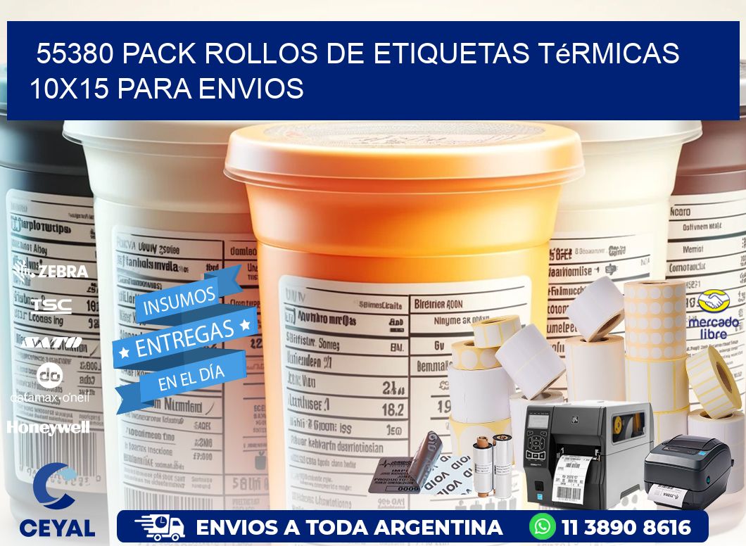 55380 pack rollos de etiquetas térmicas 10x15 para Envios
