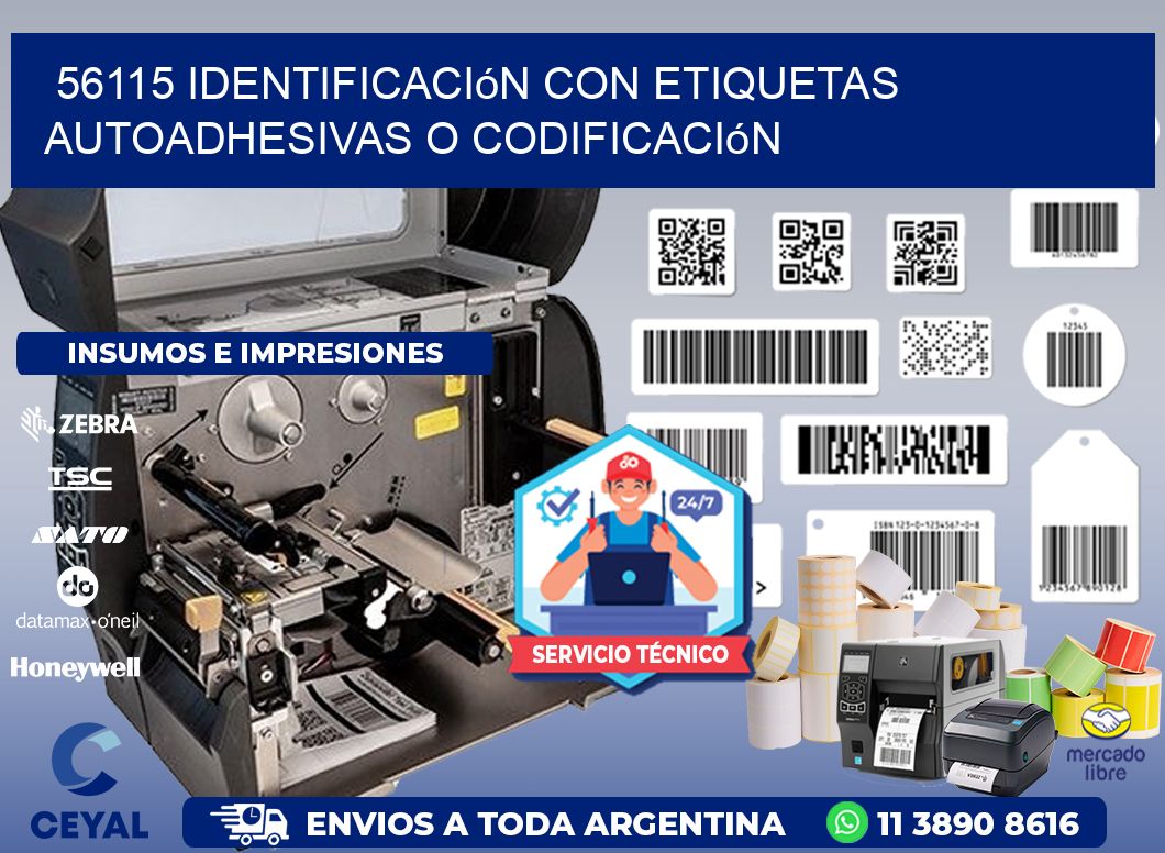 56115 identificación con etiquetas autoadhesivas o codificación