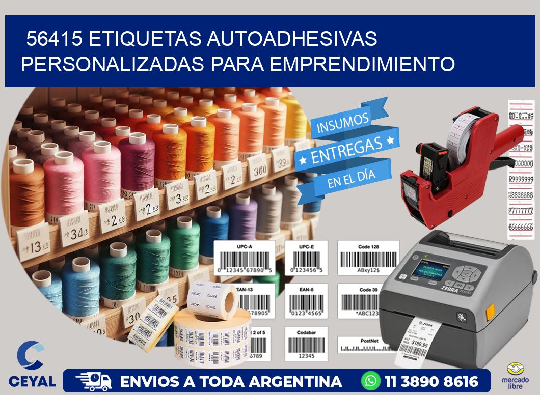 56415 etiquetas autoadhesivas personalizadas para emprendimiento