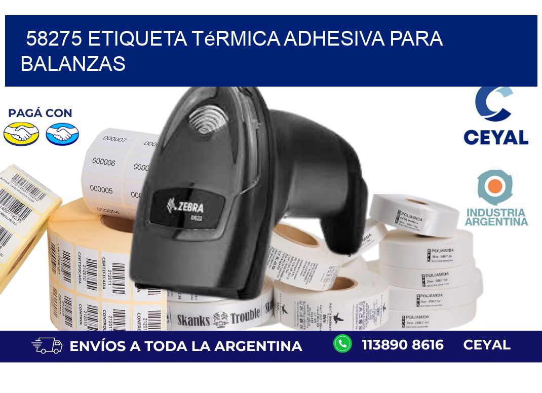 58275 Etiqueta térmica adhesiva para balanzas