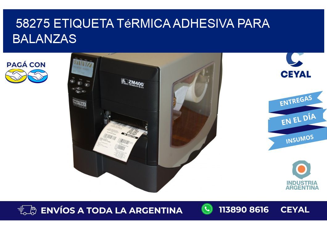 58275 Etiqueta térmica adhesiva para balanzas