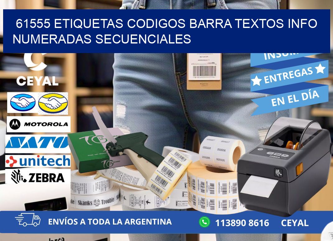 61555 Etiquetas Codigos Barra Textos Info Numeradas Secuenciales