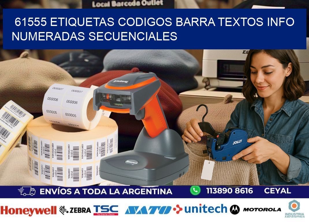 61555 Etiquetas Codigos Barra Textos Info Numeradas Secuenciales