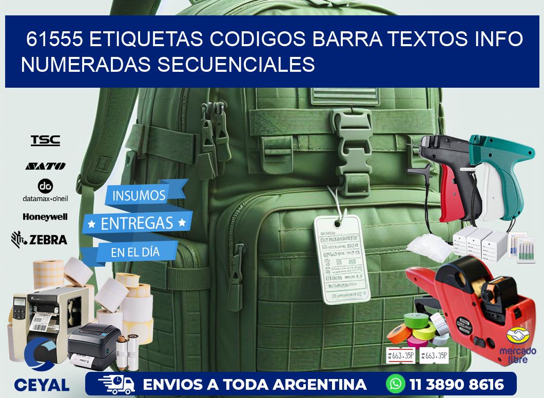 61555 Etiquetas Codigos Barra Textos Info Numeradas Secuenciales