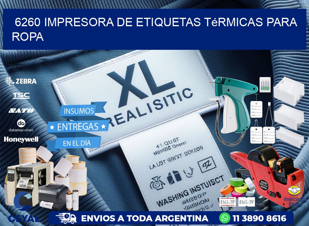 6260 impresora de etiquetas térmicas para ropa