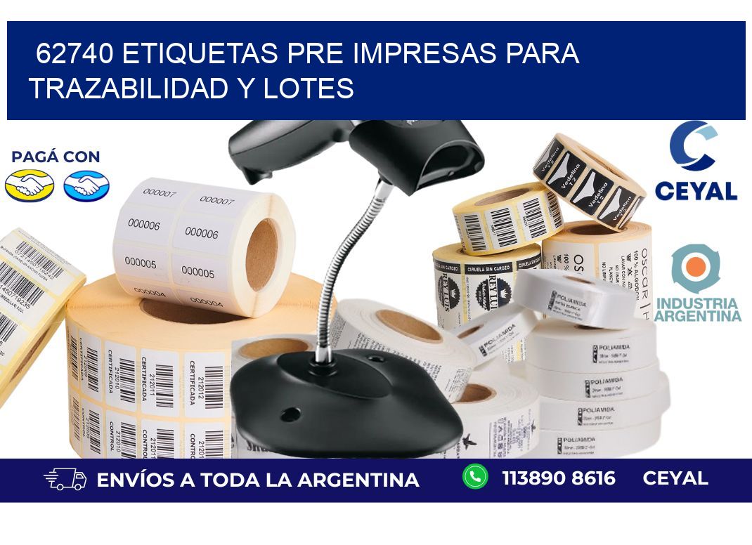 62740 etiquetas pre impresas para trazabilidad y lotes