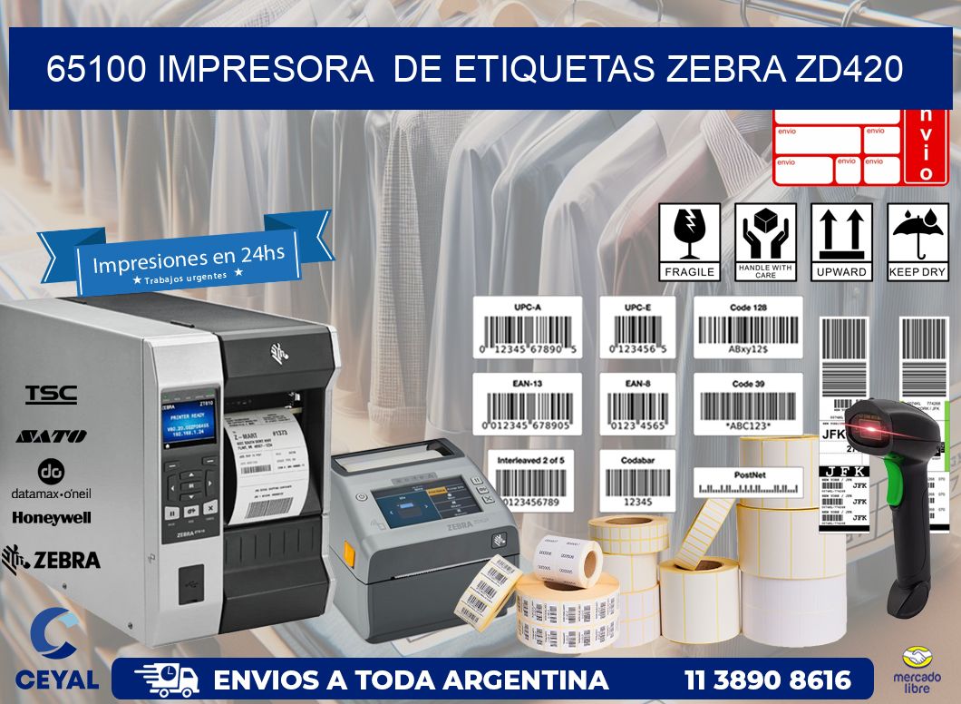 65100 impresora  de etiquetas Zebra ZD420