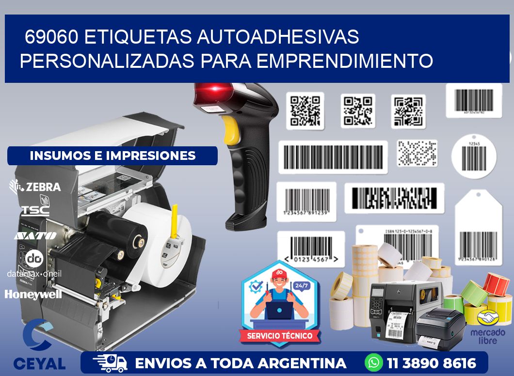 69060 etiquetas autoadhesivas personalizadas para emprendimiento