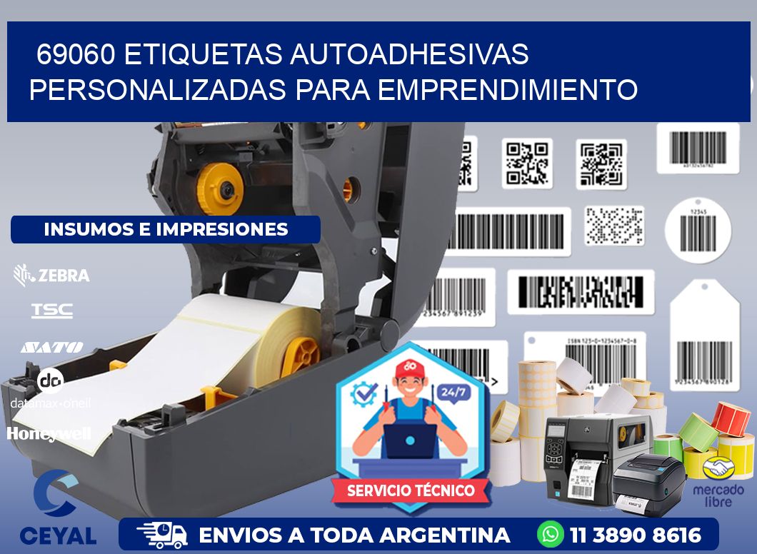 69060 etiquetas autoadhesivas personalizadas para emprendimiento