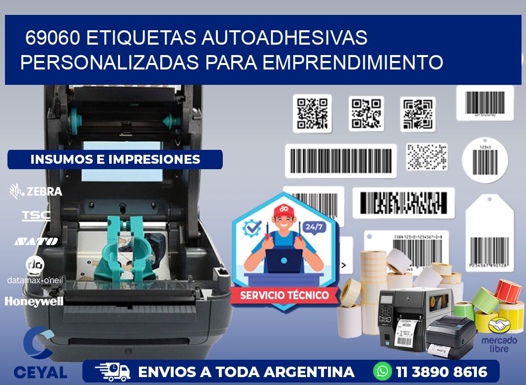 69060 etiquetas autoadhesivas personalizadas para emprendimiento
