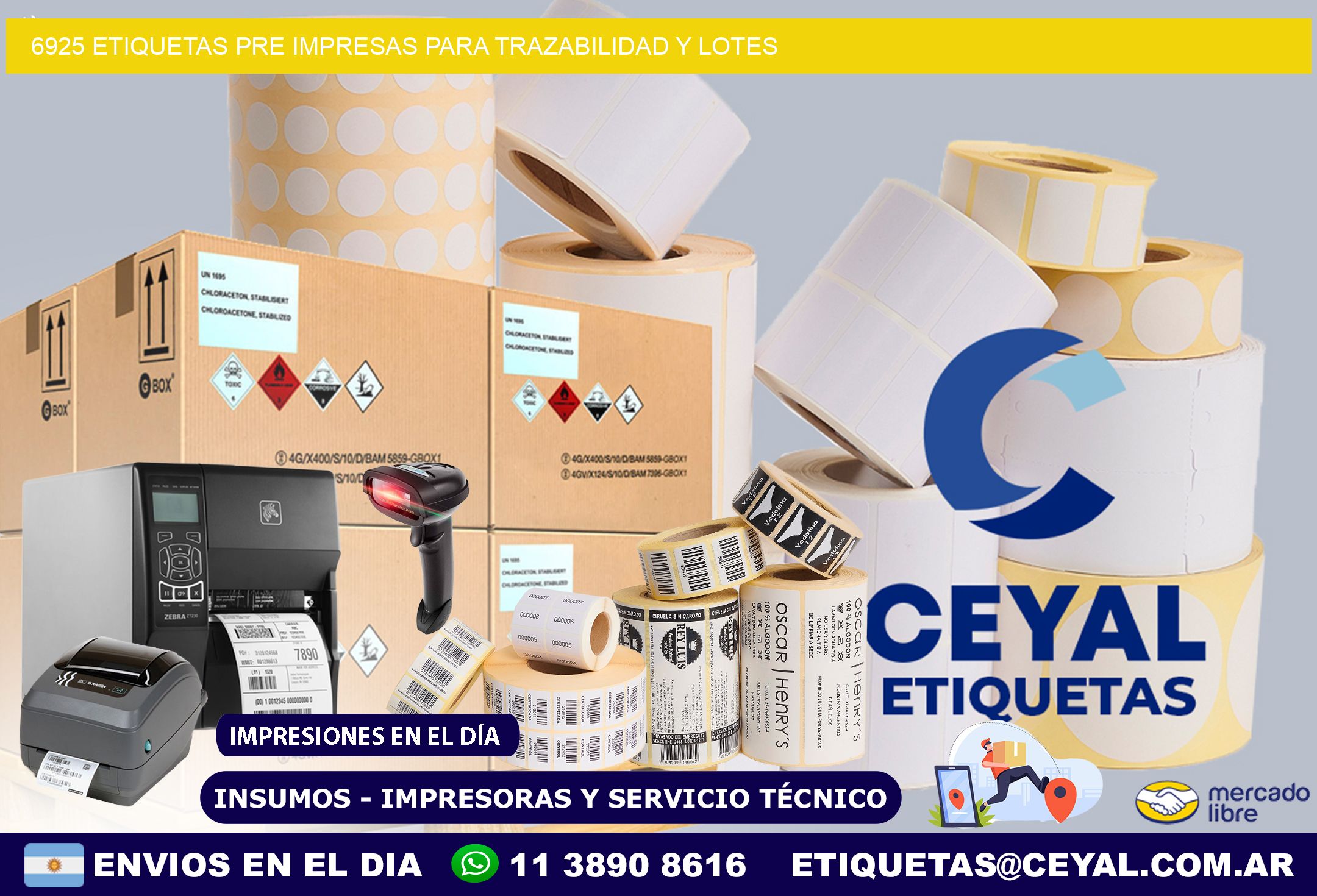 6925 etiquetas pre impresas para trazabilidad y lotes