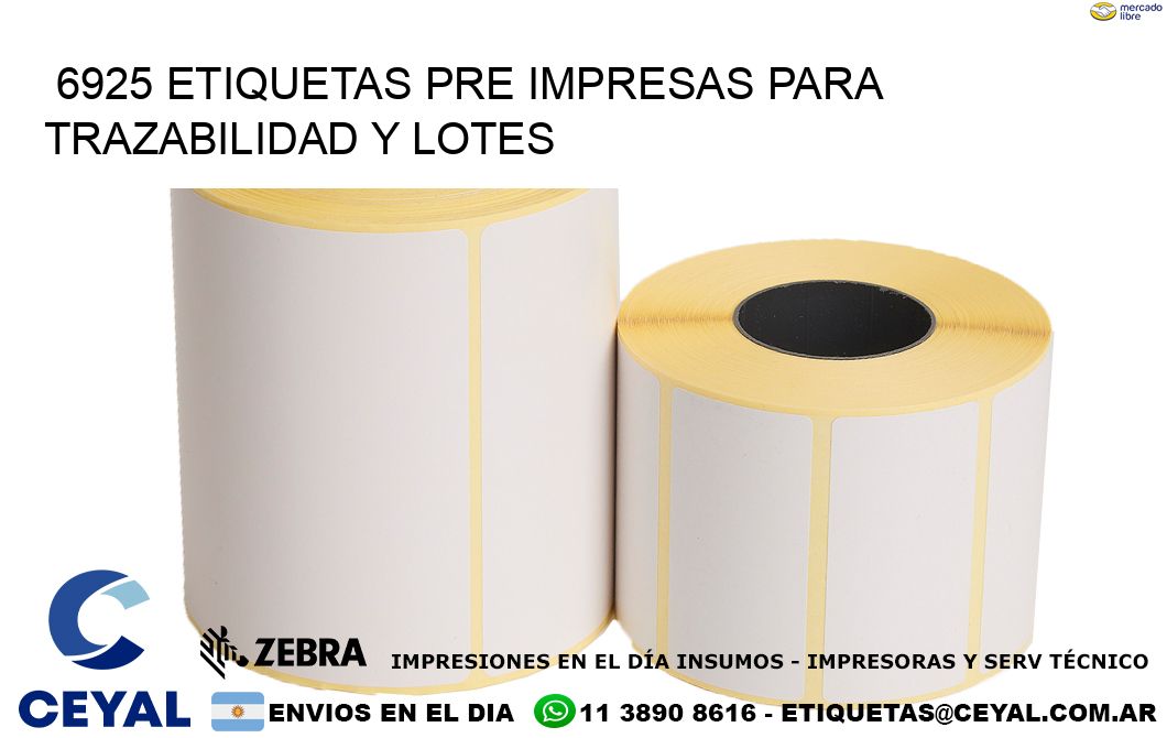 6925 etiquetas pre impresas para trazabilidad y lotes