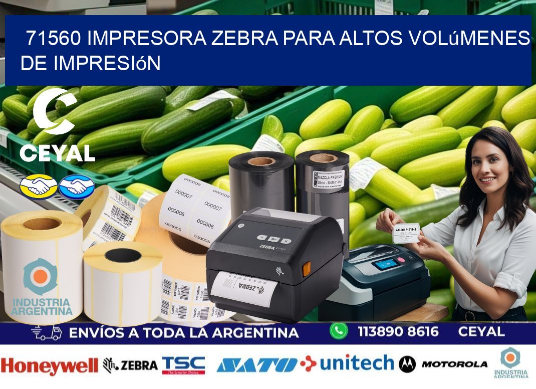 71560 impresora zebra para altos volúmenes de impresión