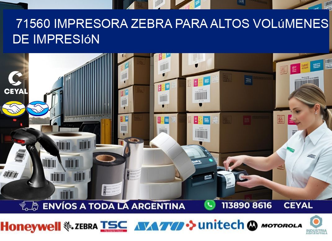 71560 impresora zebra para altos volúmenes de impresión