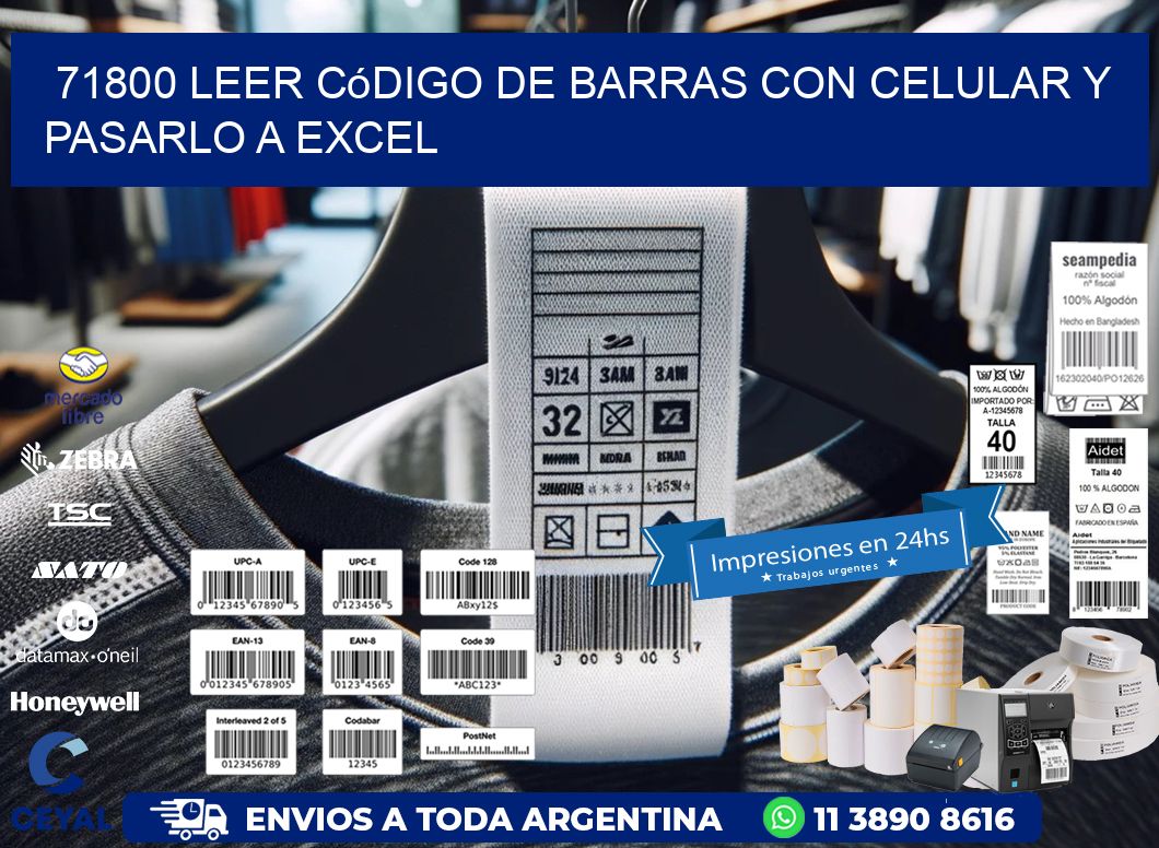 71800 Leer código de barras con celular y pasarlo a Excel