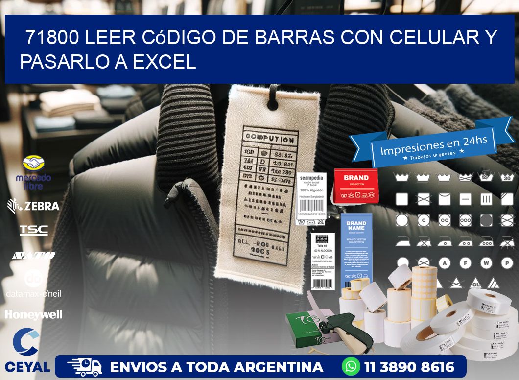 71800 Leer código de barras con celular y pasarlo a Excel