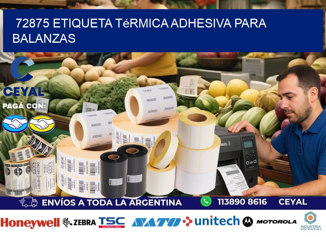 72875 Etiqueta térmica adhesiva para balanzas