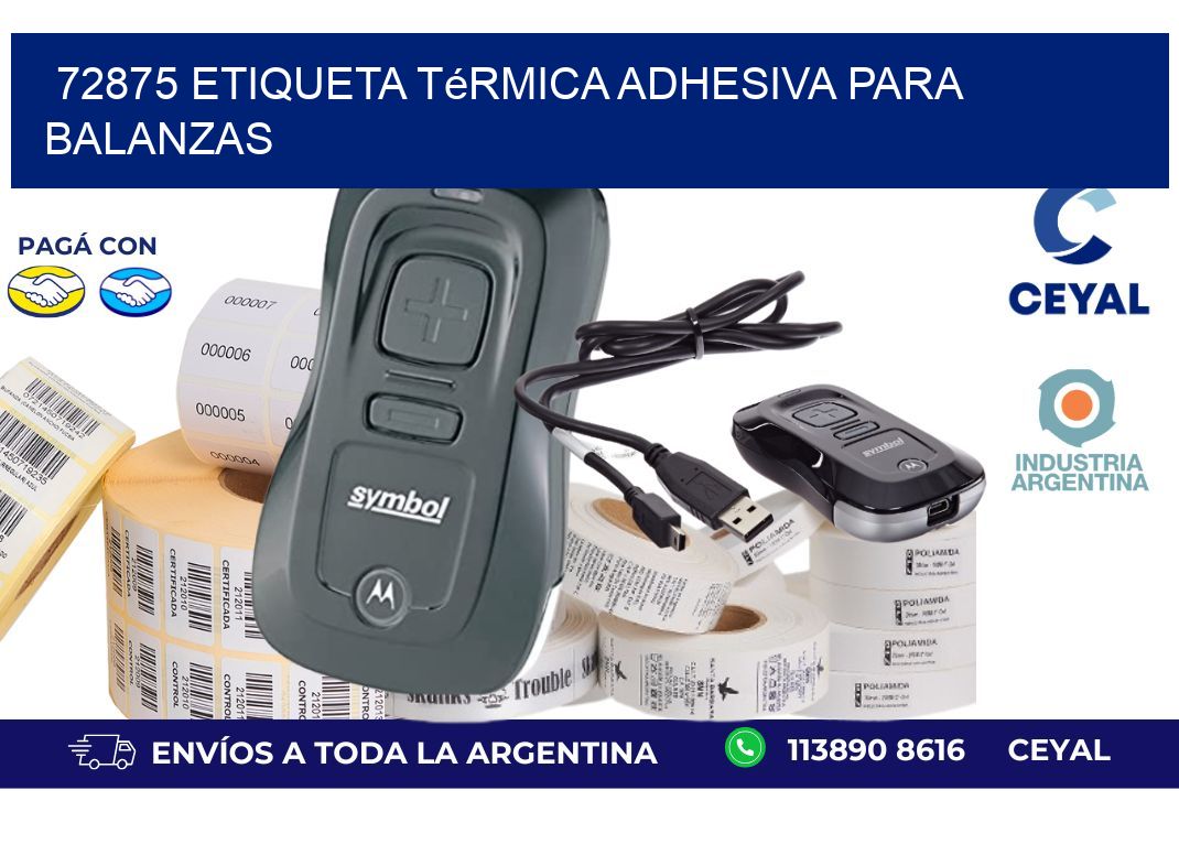 72875 Etiqueta térmica adhesiva para balanzas
