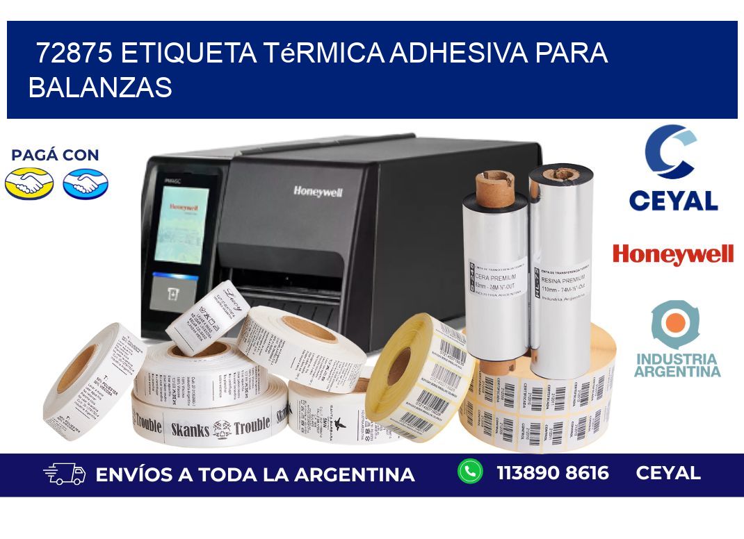 72875 Etiqueta térmica adhesiva para balanzas