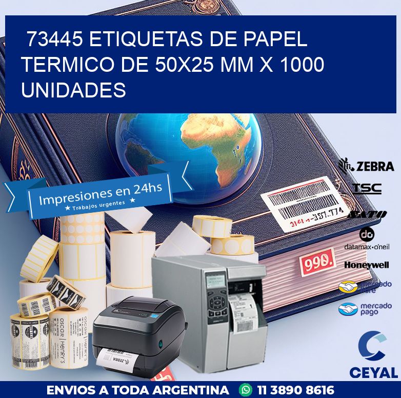 73445 Etiquetas De Papel Termico De 50x25 Mm X 1000 Unidades
