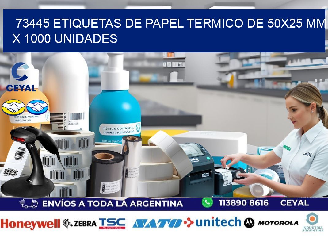 73445 Etiquetas De Papel Termico De 50x25 Mm X 1000 Unidades