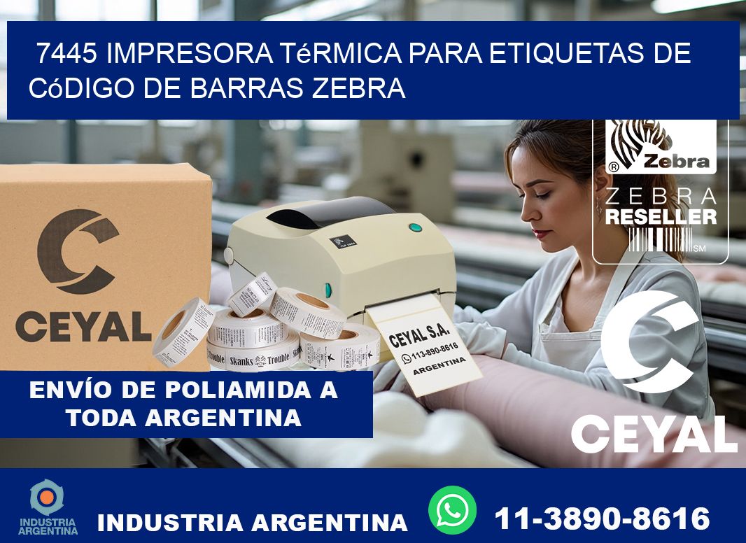 7445 impresora térmica para etiquetas de código de barras Zebra