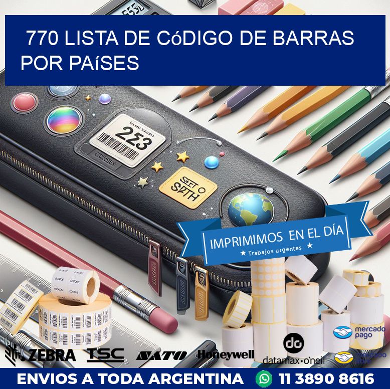 770 Lista de código de barras por países
