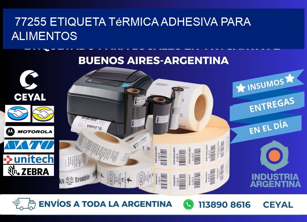 77255 Etiqueta térmica adhesiva para Alimentos