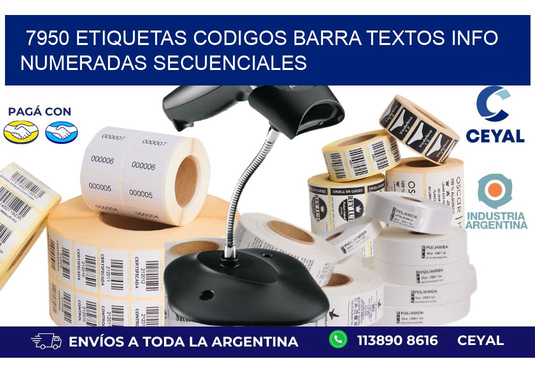 7950 Etiquetas Codigos Barra Textos Info Numeradas Secuenciales