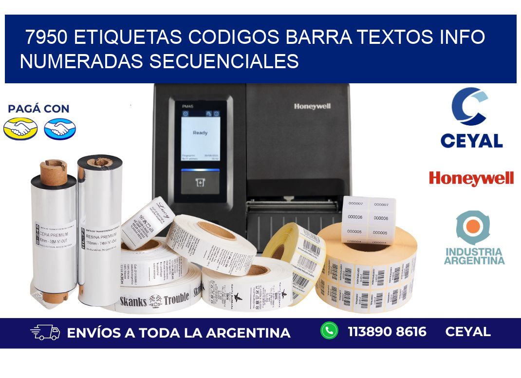 7950 Etiquetas Codigos Barra Textos Info Numeradas Secuenciales